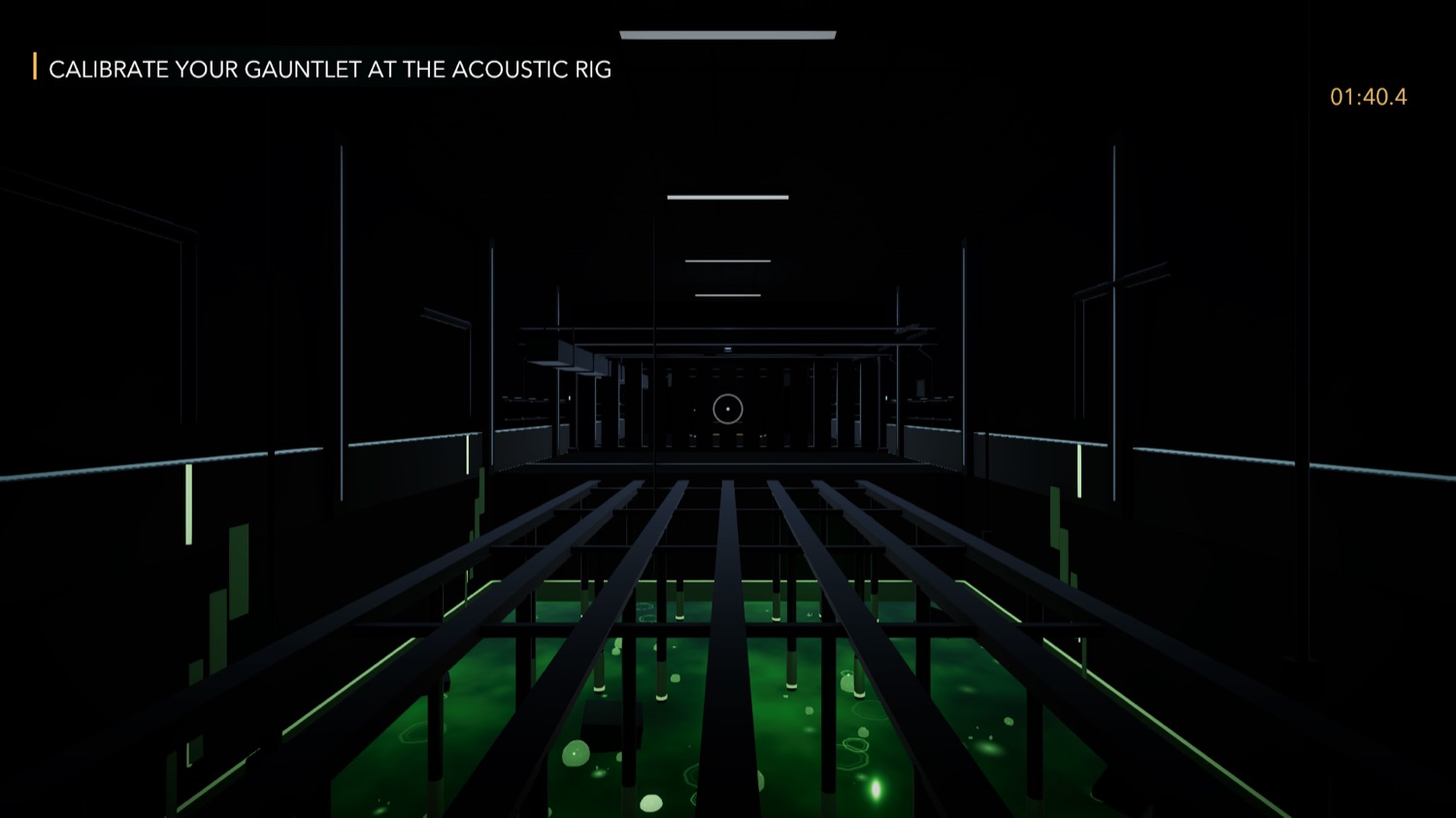 A narrow bridge over a drop in the acoustic archive